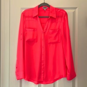 Neon pink blouse